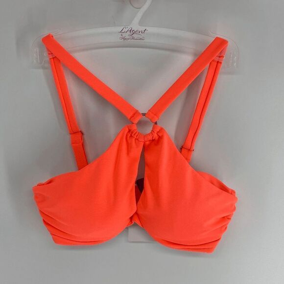 L'agent Provocateur Adrina Womens Neon Orange keyhole halter bikini top womens M - Picture 1 of 8